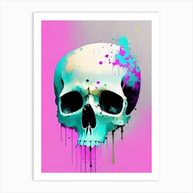 Skull With Splatter 2 Effects 2 Paul Klee Art Print