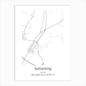 Ismaning,Germany Minimalist Map Art Print