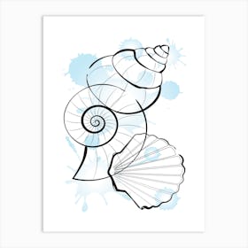 Line Art Shells Art Print