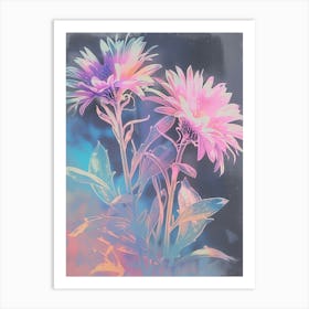 Iridescent Flower Asters 6 Art Print