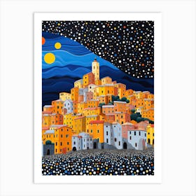 Cinque Terre, Italy, Illustration In The Style Of Pop Art 4 Affiche