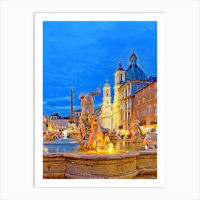 Piazza Navona In Rome, Italy Art Print