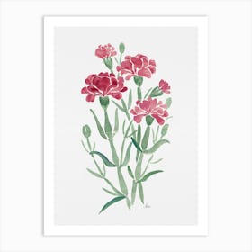 Carnations In Gouache Art Print