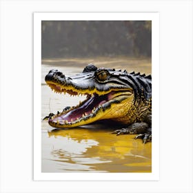 Alligator In The Mud Art Print