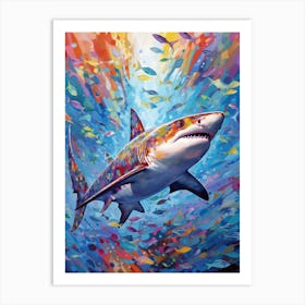  A Blacktip Shark Vibrant Paint Splash 2 Art Print