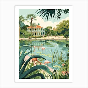 Audubon Park And Zoo Storybook Illustration 8 Art Print