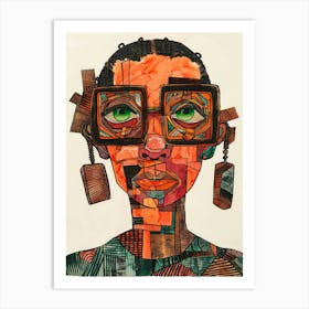 African Woman With Glasses Art Print