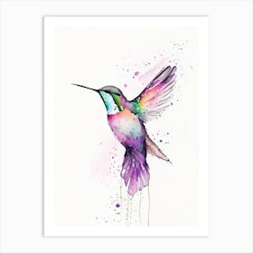 Anna S Hummingbird Minimalist Watercolour 4 Art Print
