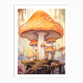 Storybook Mushrooms 4 Art Print