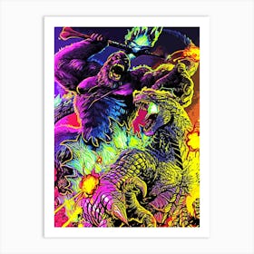 Godzilla Vs King Kong Art Print