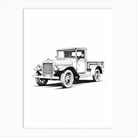 Ford Model T Line Drawing 7 Art Print