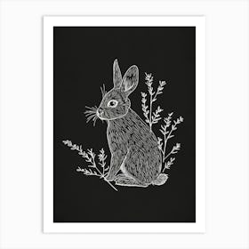 Britannia Petite Rabbit Minimalist Illustration 4 Art Print