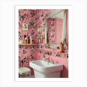 Pink Bathroom Art Print