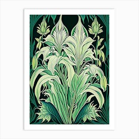 Hosta 1 Floral Botanical Vintage Poster Flower Art Print