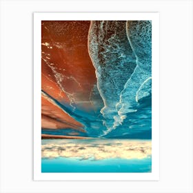 Sand Dunes Sea Ocean Coastline Coast Sky Clouds Beach Art Print