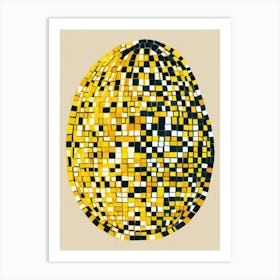 Yellow Mosaic Ball Art Print