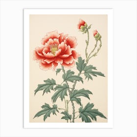 Botan Peony 4 Vintage Japanese Botanical Art Print