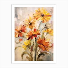 Fall Flower Painting Gaillardia 3 Art Print