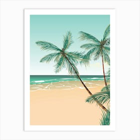 Palm Trees On The Beach Art Print