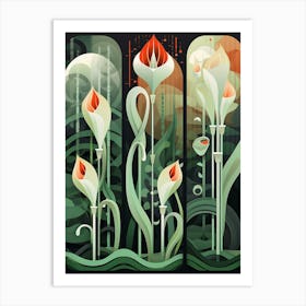 Abstract Geometric Botanical 12 Art Print