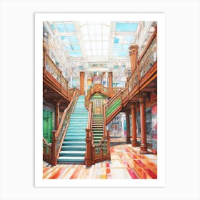 Titanic Interiors Bright Pencil Drawing 4 Art Print