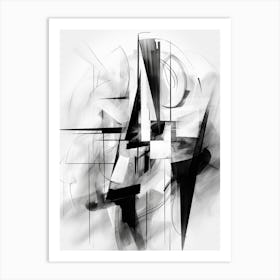 Enigmatic Encounter Abstract Black And White 6 Art Print