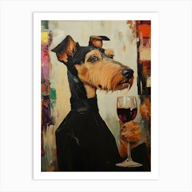 Airedale Whimsy 7 Art Print