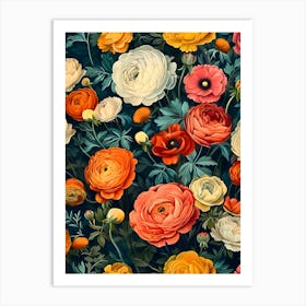 Floral Wallpaper 3 Art Print