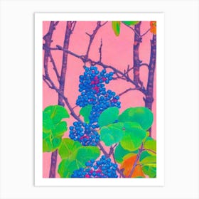 Salal Berry 1 Risograph Retro Poster Fruit Art Print