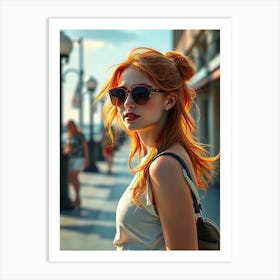 Beautiful Woman With Red Hair Art Print