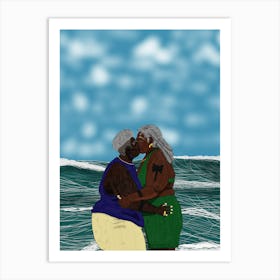 lovers on the beach II Art Print