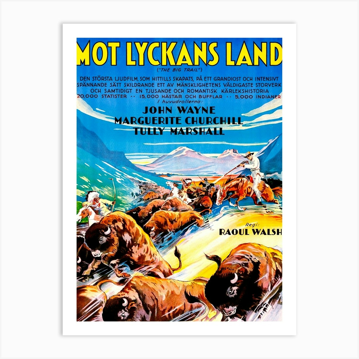 The Big Trail, John Wayne, American Western, 1930, Movie Poster From Sweden Art Print by Vintage Spirit