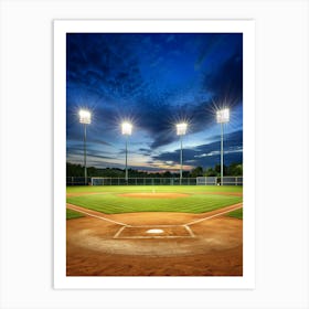 Baseball Field At Night 5 Art Print