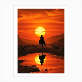 Sunset In The Desert 38 Art Print