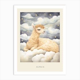 Sleeping Baby Alpaca 4 Nursery Poster Art Print