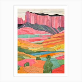 Mount Roraima South America 1 Colourful Mountain Illustration Art Print
