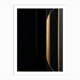 Bright Gold Metallic Border Encompassing A Frame Smooth Texture Contrasts Against Dark Background (3) Art Print