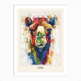 Camel Colourful Watercolour 2 Poster Art Print