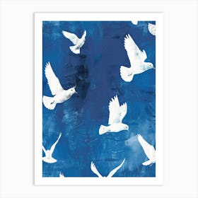 Doves In Flight 2 Art Print