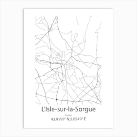 L Isle Sur La Sorgue,France Minimalist Map Art Print