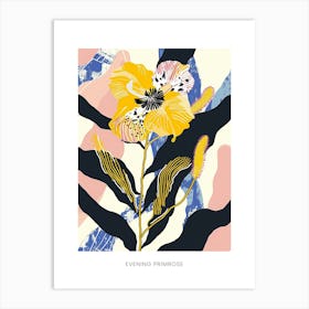 Colourful Flower Illustration Poster Evening Primrose 3 Art Print