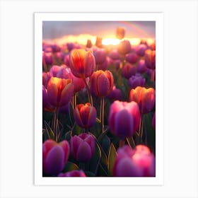 Sunset Tulips Art Print