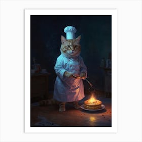 Chef Cat 6 Art Print