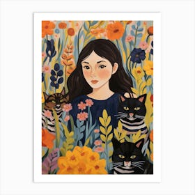 Me and My Cats Art Print