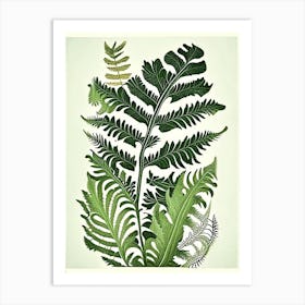 Polypodium Fern Vintage Botanical Poster Art Print