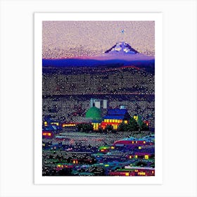 Renton, City Us  Pointillism Art Print