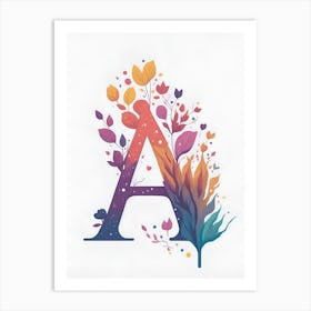 Colorful Letter A Illustration 68 Art Print