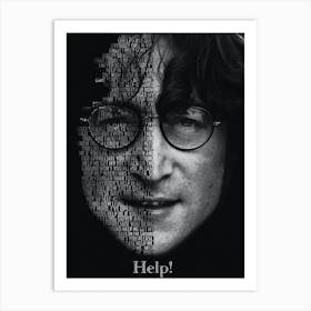 Help! The Beatles John Lennon Text Art Art Print