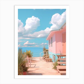 Jonesport Beach Maine Turquoise And Pink Tones 3 Art Print