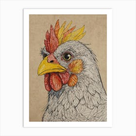 Chicken Head Art Print